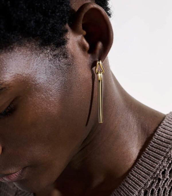 Surf Drop Earring, Gold - Image 2