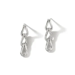 Surf Link Earring, Sterling Silver