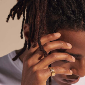 Carved Chain Band Ring, Gold